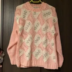 【お値下げしました】古着 ピンクニット