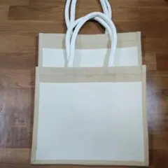 コットンポケット付き ジュートバッグ　36×32㎝　2個セット