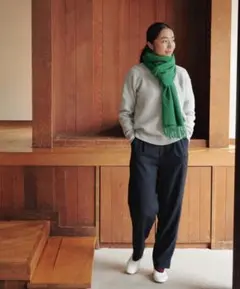 シワになりにくい、きれい見えのテーパードパンツ（L）