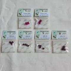 Swarovski パープルビーズ 4mm 6mm 6袋セット