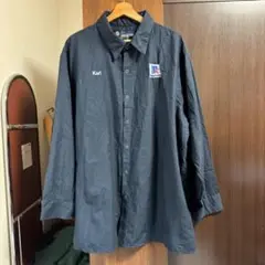 00s UniWeave 3XL ネイビー 長袖ワークシャツ リアルワーク
