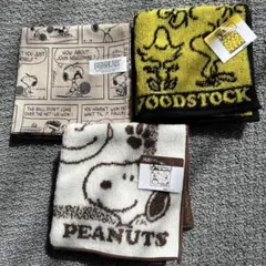 PEANUTS スヌーピー タオルハンカチ・バンダナ3枚セット