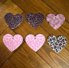 アクリル アクリルパーツ 豹柄 ひょう柄 ハート かんつき 4cm キーホルダー