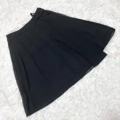 ナチュラルビューティーベーシック (L) ラップ風シフォンプリーツスカート 共布