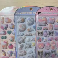 サンリオコットンパフィーシール 3点セット 3枚