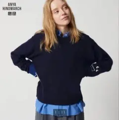ユニクロ×ANYA HINDMARCH ネイビー ニットセーター