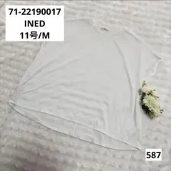71-22190017 INED イネド M Tシャツ 白 オフィス ゆるダボ