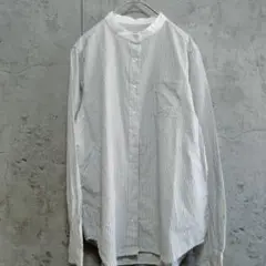 美品　Anne's pocket ストライプ　スタンドカラー　コットンブラウス