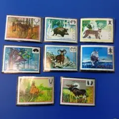 9472 外国切手 ポーランド 1970年代 動物 狩猟 8枚セット