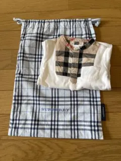 BURBERRY チェック柄襟付きロンパース