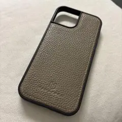 HANATORA iPhone15 ケース 本革 シュリンク グレージュのサムネイル