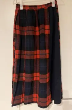 アメリカンホリック　ラップ風プリーツロングスカート　Mサイズ　レッド