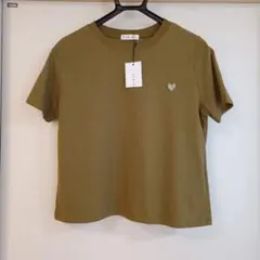 【新品　タグ付】CYNICAL 半袖Tシャツ　カットソー 　カーキ 　ハート刺繍のサムネイル
