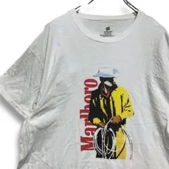 BLLR タバコ Tシャツ 古着 白 マルボロ カウボーイ スモーク ロゴ