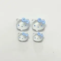 サンリオ日焼けキティネイルパーツマット水色ブルー青リボンハートキラキラ
