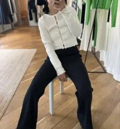 新品未使用 PHEENY Multi border cardigan Multi border layered cardigan PA25