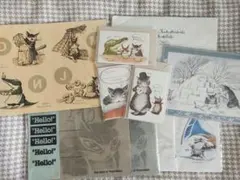 わちふぃーるどダヤン レター＆メッセージカード＆ステッカー他5種7点セット