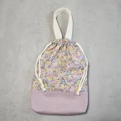 体操着袋 お着替え袋 ハンドメイド シンプル小花柄 ピンク - メルカリ