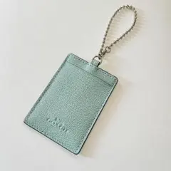 未使用保管品　コーチ　coach パスケース　カードケース　チェーン付き　ブルー