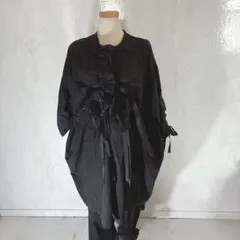 ヨリ/シロコン】ダリアドレスシャツ 日本製 22ss完売 ネイビー 36 