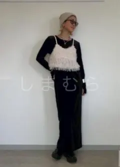 しまむら　指穴付きベロアワンピース（anna）