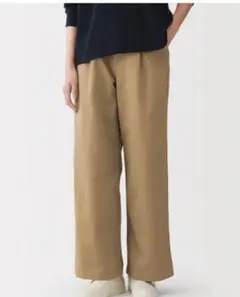 無印良品婦人ムラ糸チノタックワイドパンツ S 股下68cmに補正済2025年仕様