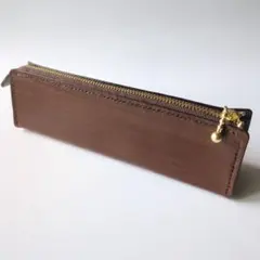 ファスナーペンケース 本革　レザークラフト　ハンドメイド