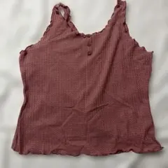SHEIN ワッフルタンクトップ ピンク XL