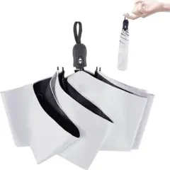 konciwa 日傘 晴雨兼用 ホワイト 完全遮光 折りたたみ コンパクト