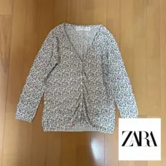 ZARA ZARAKNIT レディース L 花柄 ニットカーディガン 美品⭐︎