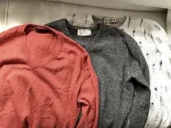 高品質ヨーカドー系ブランド含セーター3点セット(ウール100%、80%など)