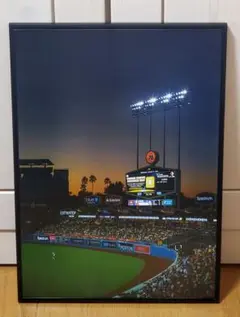 ドジャースタジアムsunset 大谷翔平 MLB！A3サイズポスターフレーム付き
