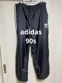 美品90s極太 old adidas バギーナイロントラック ヴィンテージ 購入激安 美品90s極太 old adidas バギーナイロントラックパンツ