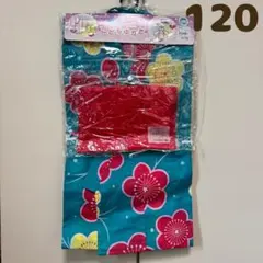 西松屋　浴衣　ゆかた　グリーン　花柄　120 女の子
