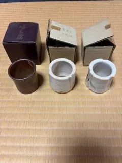 茶道具 蓋置き　志野焼　 3個セット 陶器