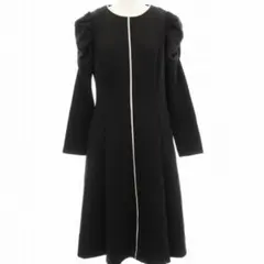 セルフォード レース切替ポンチワンピース ブラック 38 パフショルダー