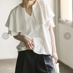 新品タグ付き NOBLE ケープフリルブラウス