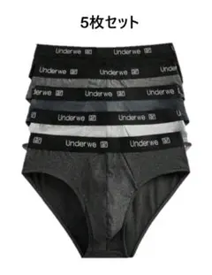 Under wear 快適通気性 メンズ レター プリント ブリーフ L 5枚組