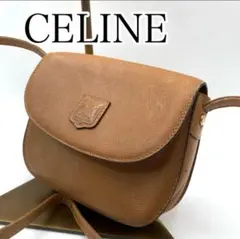 CELINE ブラウン　レザー　ショルダーバッグ　ヴィンテージ