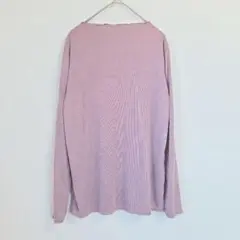 Rag out 薄紫 Lサイズ L 長袖 カットソー リブ編み シンプル