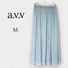 a.v.v アーヴェヴェ ロングスカート 小花柄 シフォン ギャザー 総ゴム Mのサムネイル