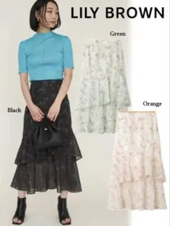 LILY BROWN 花柄フレアスカート M