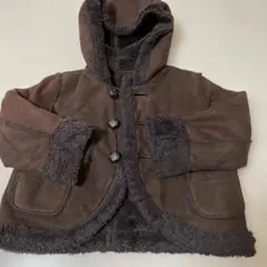 フリース風フード付きあったかボアジャケット ブラウン　サイズ未記入