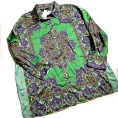 激レア タグ付き ザラ ブラウスシャツ 超大きい ペイズリー 総柄 スカーフ柄