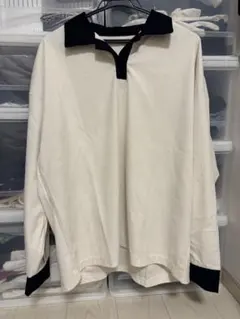 SHEIN ポロネック 長袖ニット バイカラー
