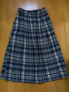 CUBE SUGAR青系チェック Mサイズ ロングスカート