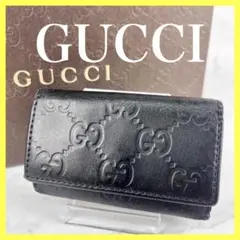 0019 美品 ＧＵＣＣＩ　グッチ　キーケース　6連 ブラック 黒
