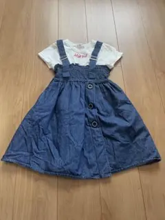 ALGY デニムサスペンダーワンピース130