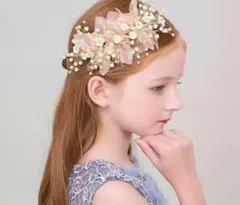 新品　キッズ　ヘアアクセサリー リーフパール 髪飾り 発表会　レディース