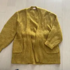 petit main ニットカーディガン　マスタードイエロー